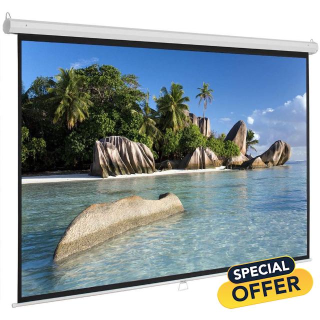 Portable Folding 84 Inch 16:9 Manual Pull Down Projector Indoor Outdoor Projection Screen Home Theater Movie