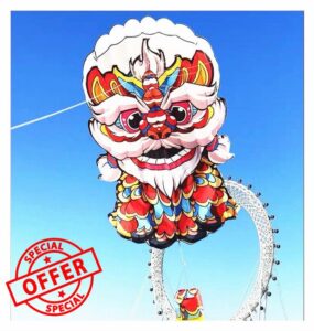 MRXFN kids toys Lucky Lion Kite Flying Soft Kite for Adults Kites line Traditional Kite Professional Kite koi (Color : 2pcs)