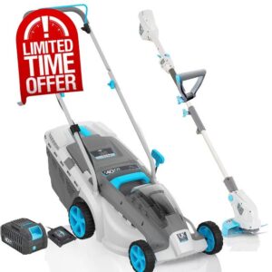 swift 40V 37cm Cordless Lawn Mower and 40V Cordless Grass Trimmer/Edger Set