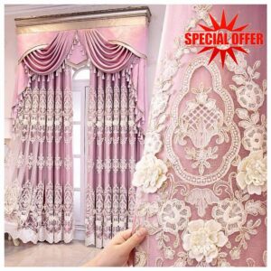 Integrated Blackout Curtain With Curtain Header & 3D Flowers
