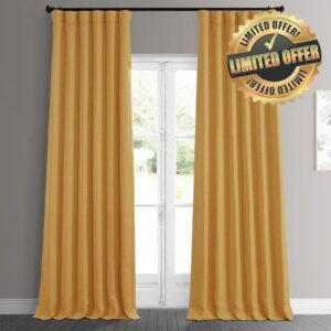 HPD Half Price Drapes Faux Linen Room Darkening Curtains for Bedroom 50 X 108