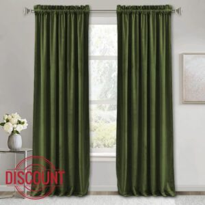 RYB HOME Velvet Curtains 120 inches Long 2 Panels Set