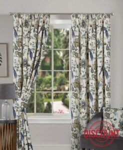 The Mill Shop Kensington Lined Pencil Pleat Curtains (Pair) - 90" x 72" (229cm x 183cm) in Blue