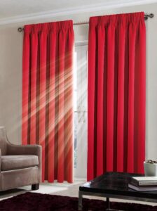 STHL Luxury Curtain Pair Set Pencil Pleat Heavy Thermal Blackout Solid Plain Curtain Panels Red W46 x L72 inches