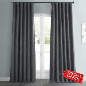 HPD Half Price Drapes BOCH-LN185-P Faux Linen Room Darkening Curtains for Bedroom (1 Panel)