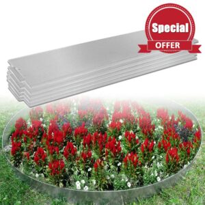 LARS360 15 m x 15 cm Lawn Edging Metal Galvanised Flower Bed Border Mowing Edge Palisade 15 Pieces 100 cm x 15 cm (L x H) for Garden Plants and Vegetable Cultivatio