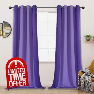 LORDTEX Color Block Blackout Curtains for Bedroom - Insulated Thermal Drapes