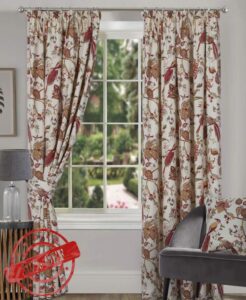 The Mill Shop KensingtonLined Pencil Pleat Curtains (Pair) - 90" x 72" (229cm x 183cm) in Terracotta