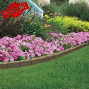 Garden Gear Garden Border Flexible Edging Stone Effect Eco Friendly Recycled Rubber (8 x 120cm