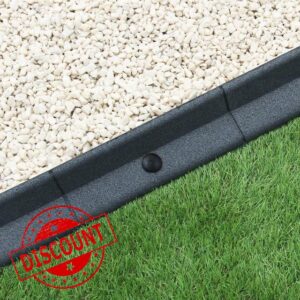 Flexible Lawn Edging Garden Border Grass Pathways Path Edge Vegetable Plot Flowerbed Raised Borders Rubber Artificial Grass Grey | Pack of 4 x 1.2m