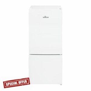 Willow W117FFW Freestanding Fridge Freezer 50cm Width Adjustable Thermostat Reversible Door 117L Capacity Fast Cool Function 2 Years Manufacturer’s Warranty Energy Rating E            [Energy Class E]