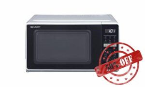 Sharp 17 Litre 700W Silver Solo Digital Microwave with 10 Power Levels