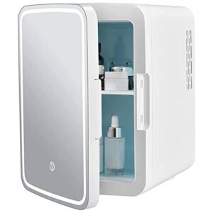 11 Can Skincare Beauty Fridge with LED Lighted Mirror