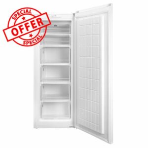 SIA 160 Litre Tall White Freestanding Upright Freezer 6 Large Freezer Drawers