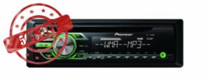 Pioneer DEH-150MPG CD RDS Tuner with WMA/MP3 playback and front illuminated Aux-In (Green)