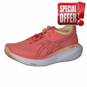 ASICS Nimbus 25 Road Running Shoe for Woman Orange White