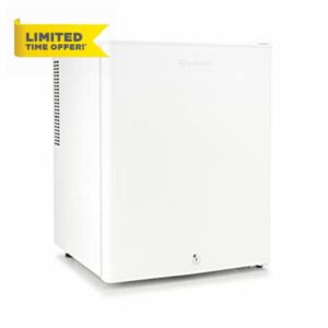 Subcold Aire40 LED Mini Fridge | 40L Table Top Fridge | Quiet & Frost Free for Bedrooms & Hotels | Lockable with Solid door & interior LED light (White)            [Energy Class F]
