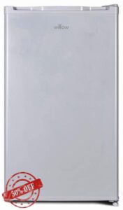 Willow W48UFIS 48cm Under Counter Fridge Low Noise Reversible Door Chill Box Recessed Handle Easy To Clean Mark-Proof Finish Interior Light Energy Rating F Silver            [Energy Class F]