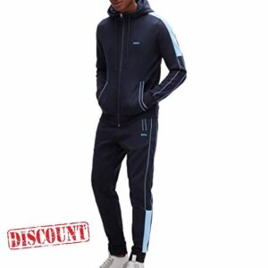 BOSS Mens Tracksuit Set Cotton-blend tracksuit with logos and piping