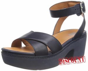 Fitflop Women's Pilar Clog Cross Sandal Leather Stitched Welt Heeled