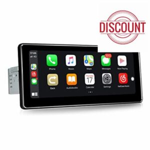 JOYFORWA 10.25 Inch Android Car Radio 4GB+64GB 8-Core Universal Single Din Head Unit Touch Screen Car Radio Supports Wireless Carplay&Android auto/AUX Input/FM Radio/5G WiFi/SWC/DSP/Bluetooth 5.1