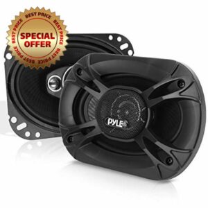 PYLE 4-Way Universal Car Stereo Speakers - 500W 6x9” Quadraxial Loud Pro Audio Car Speaker Universal OEM Quick Replacement Component Speaker Vehicle Door/Side Panel Mount Compatible PL61984BK (Pair)