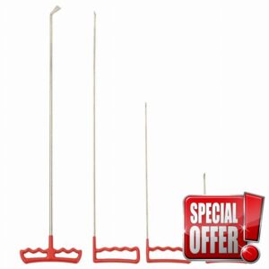ECLAY 4 Piece Paintless Car Dent Removal Rod Kit Stainless Steel