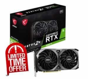 MSI GeForce RTX 3060 Ti VENTUS 2X 8GD6X OC Gaming Graphics Card - 8GB GDDR6X
