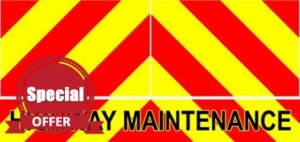 CHAPTER FLEET Highway Maintenance Chevrons - Retro Reflective Yellow - Magnetic or Sticker Signs - Car Van Tipper Tail Lift Ect. Taillift (Magnetic
