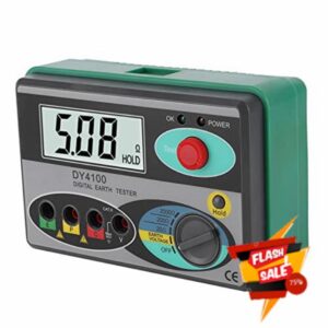 LCD Digital Earth Ground Resistance Meter High Accuracy with LED Indicator Inspection Tool Car Testing Equipment Vehicle Accessory