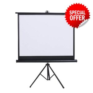 Projector Screen Mobile Projector Screen with Stand Movies Screen - 16:9 HD Tripod Screen for Home Theater Cinema Portable Projector Screen (Color : Black
