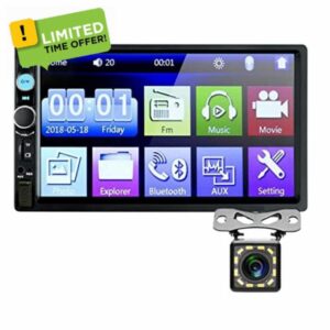 Double Din Car Stereo with Bluetooth: Touch Screen Car Radio with Backup Camera 7 inch Car Multimedia System MP5 Player Support USB | SD | AUX - Car Head Unit Audio Receivers Mirror Link