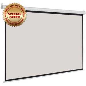 100 Inch 16:9 Wall Mounted Matte Gray Fabric Fiber Glass Electric Motorized Pull Down HD Projector Screen for Home Theate