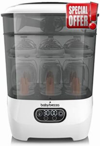 Baby Brezza Baby Bottle Steriliser and Dryer Advanced – Electric Steriliser Steam Machine – Universal Sterilising for All Bottles: Plastic + Glass + Newborn Dummy + Breast Pump Parts - HEPA Filtratio