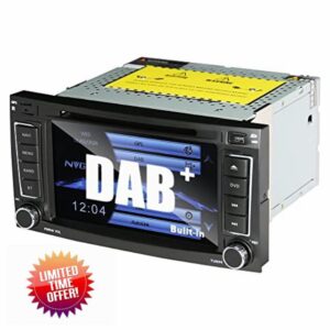 NVGOTEV Car Radio Compatible with VW Touareg T5 Multivan Autolink DVD Player GPS Navigation Bluetooth USB Supports Steering Wheel 16GB Free Map Card Built-in DAB