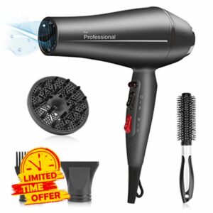 Faszin Professional Ionic Hair Dryer - 2400W Super Fast Hairdryer with Triple-L Plus Heat Resistant Technology