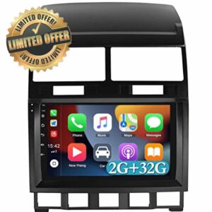 CAMECHO Apple Carplay 9 Inch Android 11 Stereo For Volkswagen Touareg 2003-2010 Double Din Car Stereo with Sat Nav Bluetooth Support GPS/HiFi/FM RDS Radio/Bluetooth/WiFi/SWC/Reverse Camera