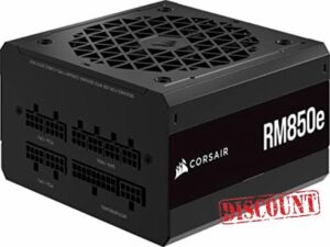 Corsair RM850e (2023) Fully Modular Low-Noise ATX Power Supply - ATX 3.0 & PCIe 5.0 Compliant - 105°C-Rated Capacitors - 80 PLUS Gold Efficiency - Modern Standby Support - Black