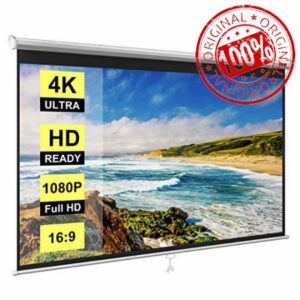 VIVOHOME 80 Inch Manual Pull Down Projector Screen