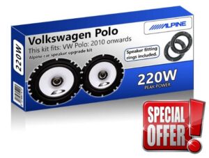 Polo Speaker upgrade Front Door Alpine car speakers 6.5" 17cm 220W