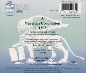 G Gabrieli: A Venetian Coronation 1595