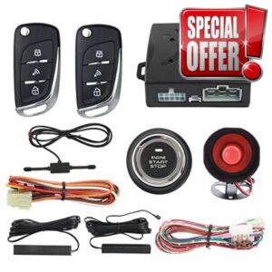 EASYGUARD EC003N-V Car security alarm system with PKE passive keyless entry remote engine start stop keyless go system universal version DC12V