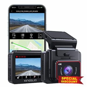 Kingslim D5 4K Dash Cam Front with WiFi - 2160P UHD Car Camera Dash Cam with GPS and Speed