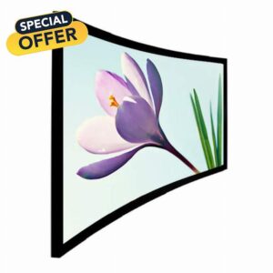 DSFEOIGY 4K 16:9 White Woven Acoustic Transparent Customize HD 3D Curved Fixed Frame Projector Screen for Home Cinema Projection Screen (Size : 100 inch)