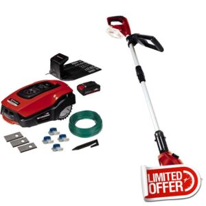 Einhell Power X-Change 18V Robotic Lawnmower With Charging Station For Lawns Up To 400m² & Power X-Change 18V Cordless Strimmer - 24cm Cutting Width