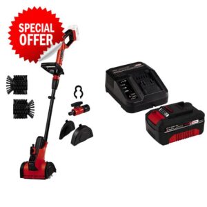 Einhell Power X-Change 18V Cordless Patio Cleaner Brush With Battery And Charger - Wet And Dry Cleaning Of Stone