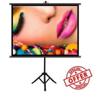 Collapsible Movies Screen With Stand - 4:3 HD Anti-Crease Outdoor/Indoor Projector Screen For Home Theater Cinema Indoor Outdoor for Meeting (Color : Black