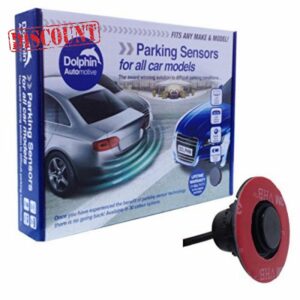 Dolphin DFM400 Reverse Parking Sensors Flush Mount OEM Style 4 Ultrasonic Radar Sensor Kit Audio Alert System - Gloss Black