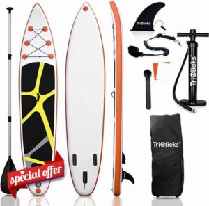 SUDOO 10FT 3M Inflatable Stand Up Paddle Board SUP Board 6” Thick Surfboard Lightweight Non-Slip EVA Deck SUP Package Complete Kit for All Skill Beginners Adults Fishing Yoga Surfing (300x76x15cm)