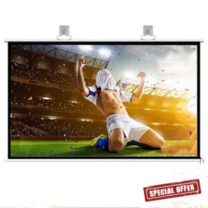 Projector Screen With Hook Up - HD Outdoor/Indoor Portable Projector Screen For Home Theater Cinema Indoor Outdoor for Meeting (Color : White-3